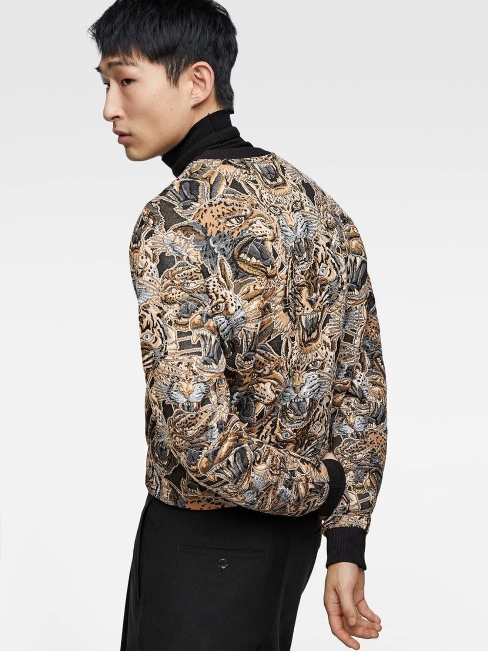 Zara Men's Jacquard Roaring Tiger Animal
Graphic Sweater Rare Size XL - Picture 2 of 8